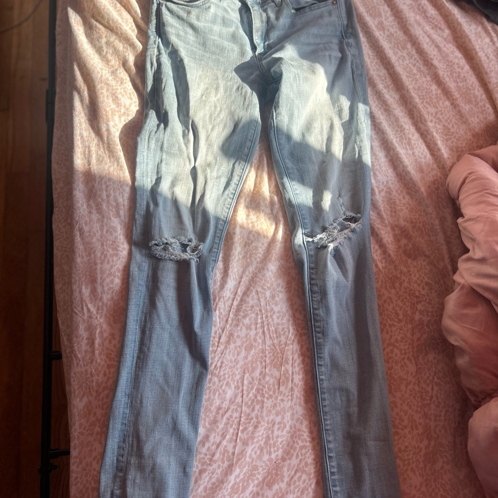 Light Blue Abercrombie & fitch Distressed Jeans